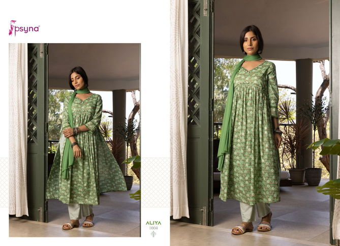 Aliya By Psyna Cotton Printed Kurtis With Bottom Dupatta Wholesale Market In Surat